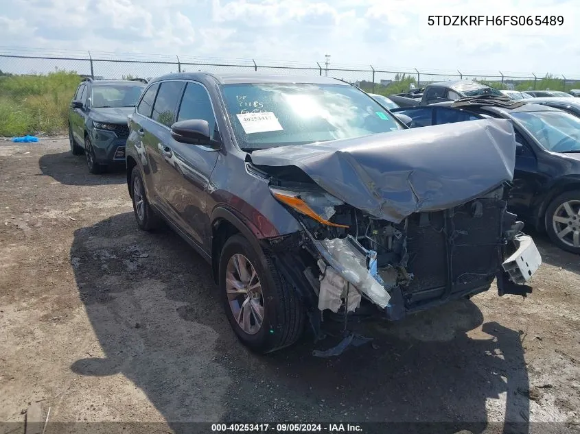 2015 Toyota Highlander Le/Le Plus VIN: 5TDZKRFH6FS065489 Lot: 40253417