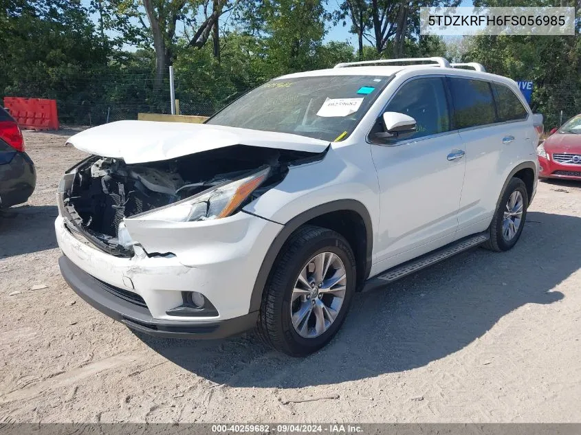 5TDZKRFH6FS056985 2015 Toyota Highlander Le Plus V6