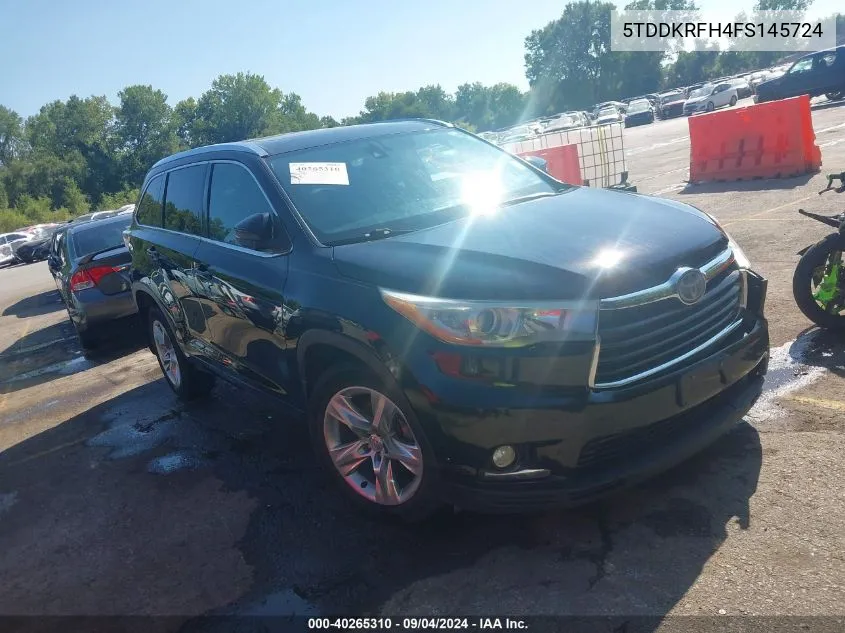 5TDDKRFH4FS145724 2015 Toyota Highlander Limited V6