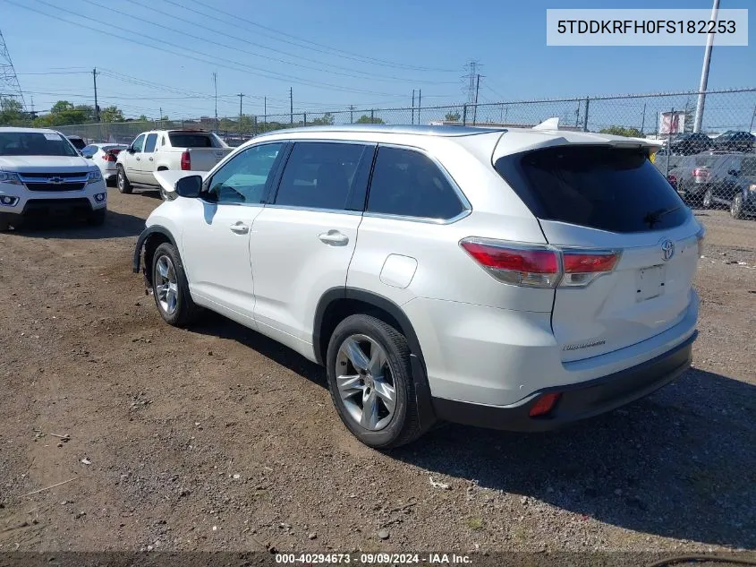 5TDDKRFH0FS182253 2015 Toyota Highlander Limited Platinum V6