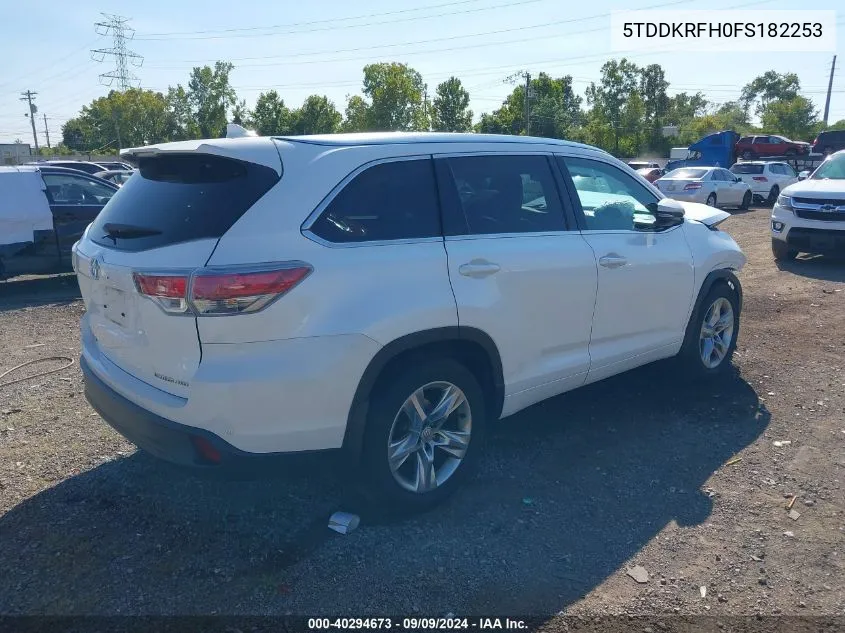 5TDDKRFH0FS182253 2015 Toyota Highlander Limited Platinum V6