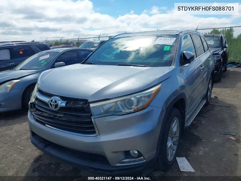 5TDYKRFH0FS088701 2015 Toyota Highlander Limited/Ltd Platinum