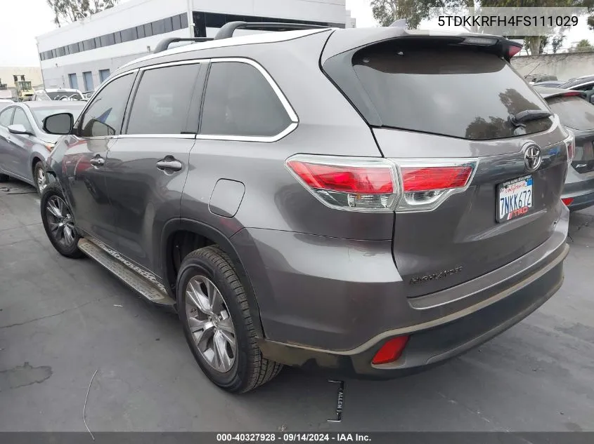 5TDKKRFH4FS111029 2015 Toyota Highlander Xle V6