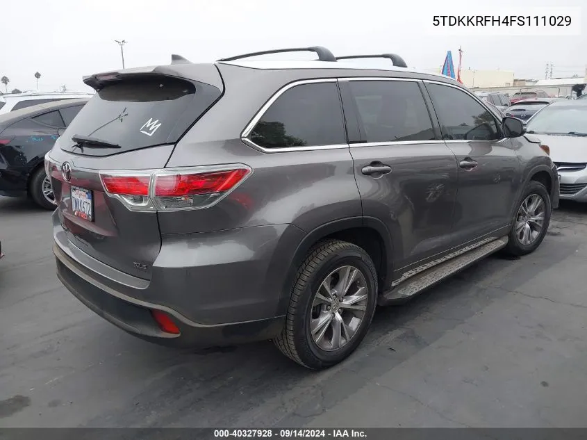 5TDKKRFH4FS111029 2015 Toyota Highlander Xle V6