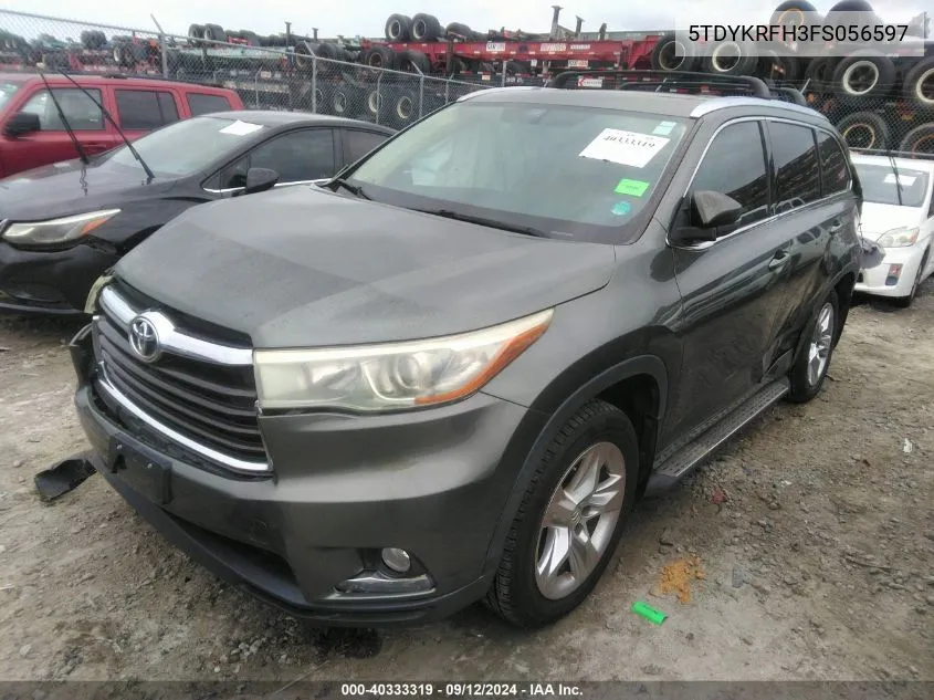 2015 Toyota Highlander Limited/Ltd Platinum VIN: 5TDYKRFH3FS056597 Lot: 40333319