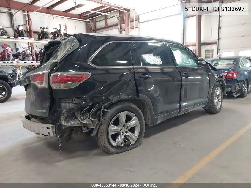 5TDDKRFH0FS133697 2015 Toyota Highlander Limited V6