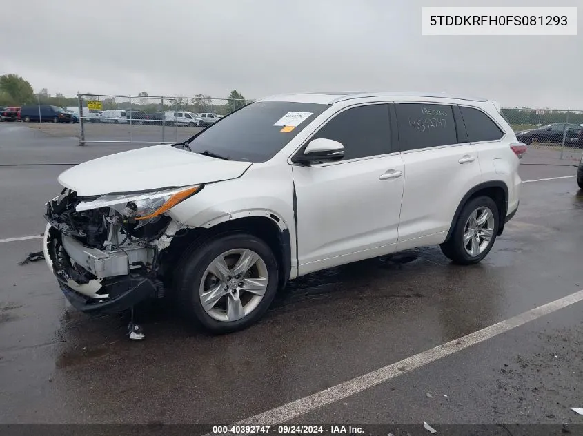 5TDDKRFH0FS081293 2015 Toyota Highlander Limited/Ltd Platinum