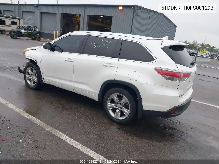 5TDDKRFH0FS081293 2015 Toyota Highlander Limited/Ltd Platinum