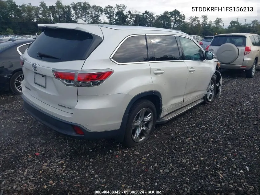 2015 Toyota Highlander Limited/Ltd Platinum VIN: 5TDDKRFH1FS156213 Lot: 40438342