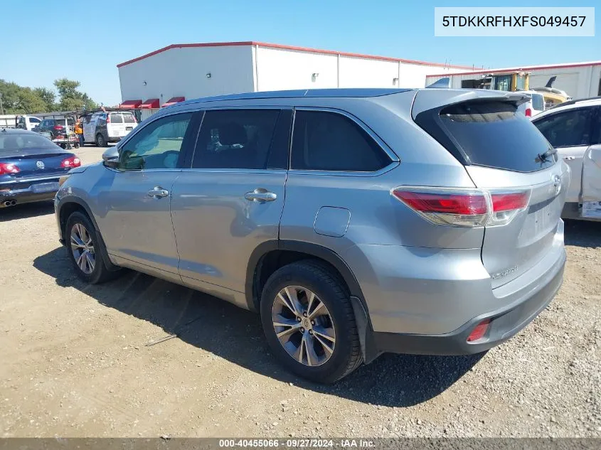 5TDKKRFHXFS049457 2015 Toyota Highlander Xle V6