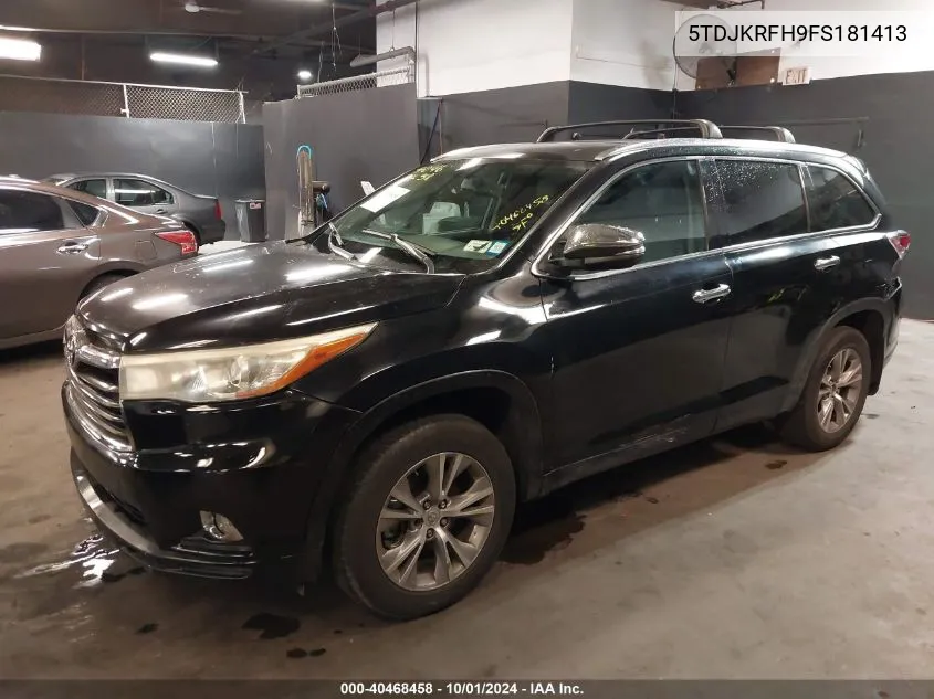 5TDJKRFH9FS181413 2015 Toyota Highlander Xle V6