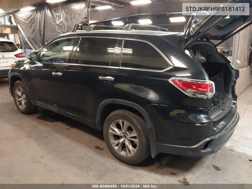 5TDJKRFH9FS181413 2015 Toyota Highlander Xle V6