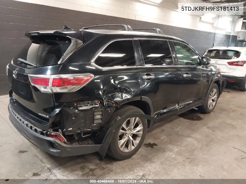 5TDJKRFH9FS181413 2015 Toyota Highlander Xle V6