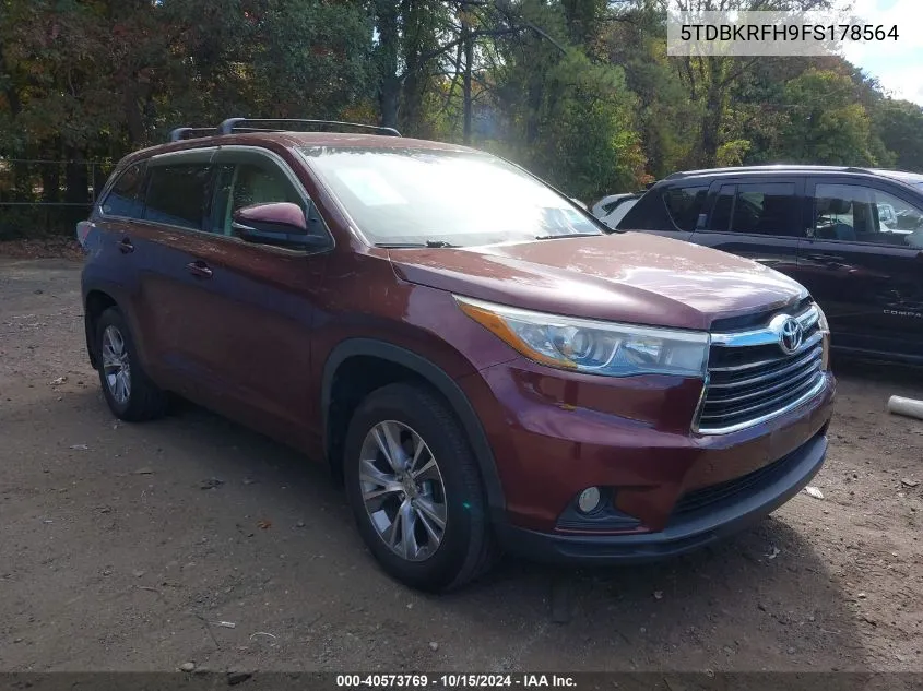 2015 Toyota Highlander Le Plus V6 VIN: 5TDBKRFH9FS178564 Lot: 40573769