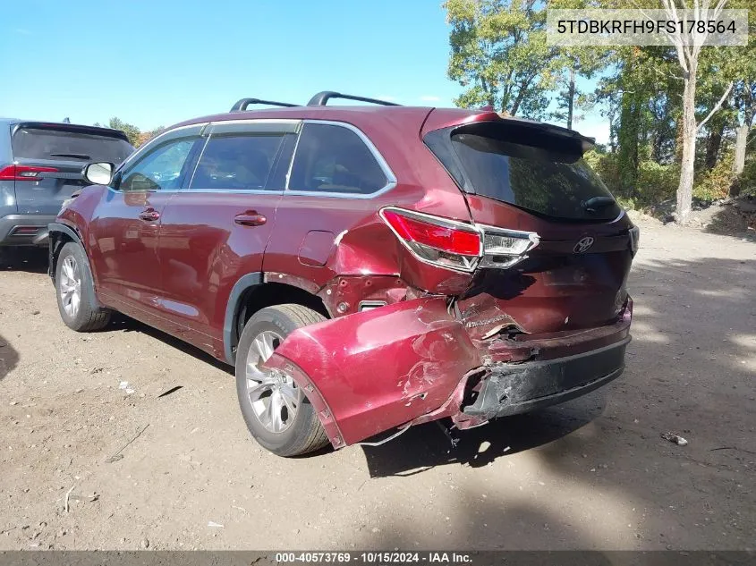 2015 Toyota Highlander Le Plus V6 VIN: 5TDBKRFH9FS178564 Lot: 40573769