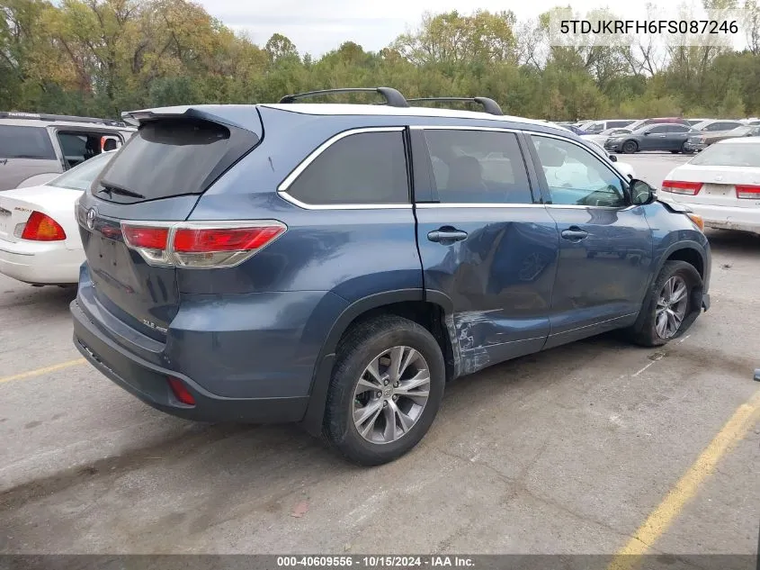 2015 Toyota Highlander Xle V6 VIN: 5TDJKRFH6FS087246 Lot: 40609556