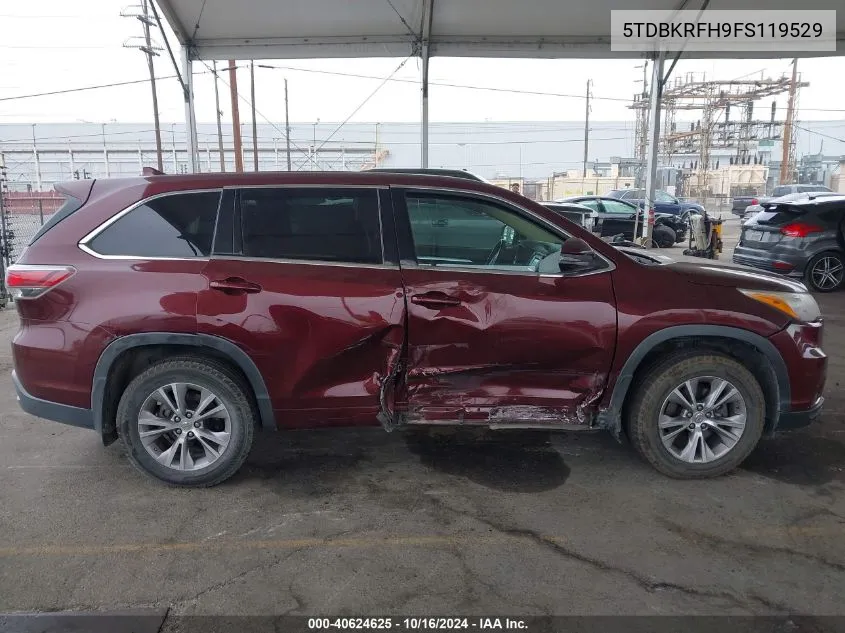 2015 Toyota Highlander Le Plus V6 VIN: 5TDBKRFH9FS119529 Lot: 40624625