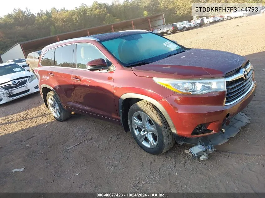 5TDDKRFH7FS144793 2015 Toyota Highlander Limited V6