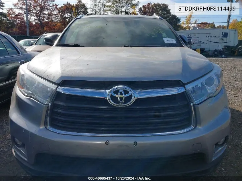 5TDDKRFH0FS114499 2015 Toyota Highlander Limited V6