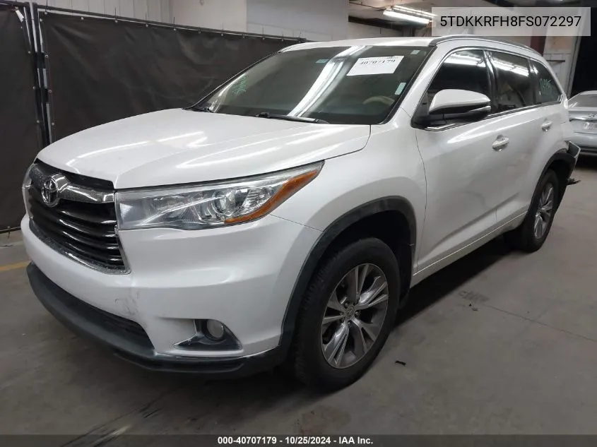 5TDKKRFH8FS072297 2015 Toyota Highlander Xle V6