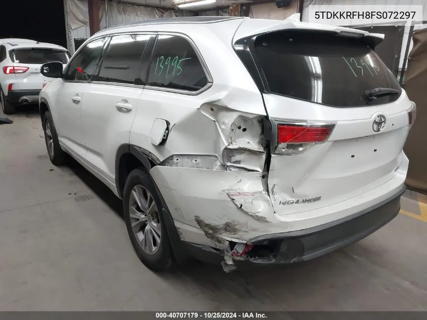 5TDKKRFH8FS072297 2015 Toyota Highlander Xle V6