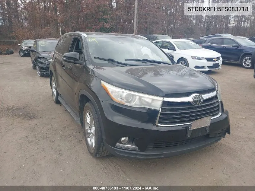 2015 Toyota Highlander Limited Platinum V6 VIN: 5TDDKRFH5FS083718 Lot: 40736193