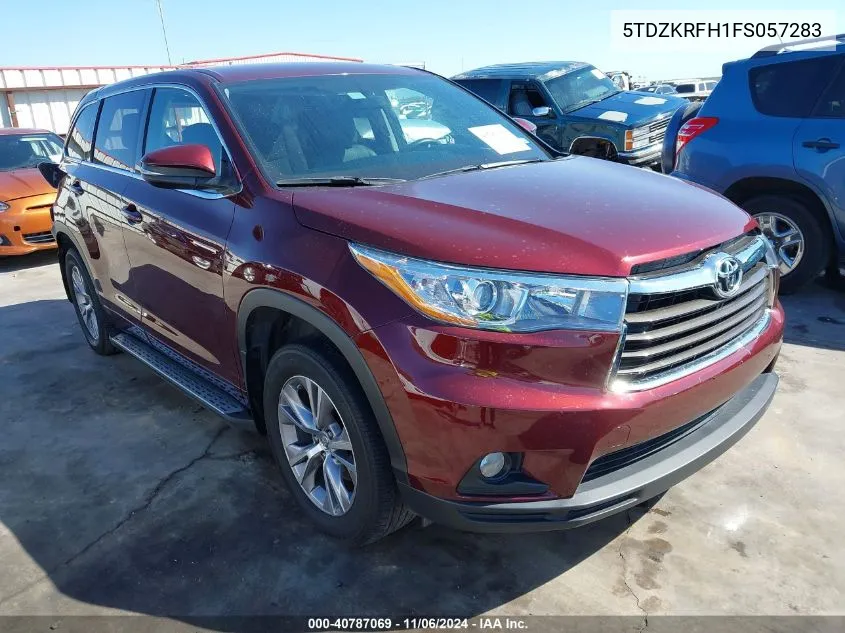 2015 Toyota Highlander Le Plus V6 VIN: 5TDZKRFH1FS057283 Lot: 40787069