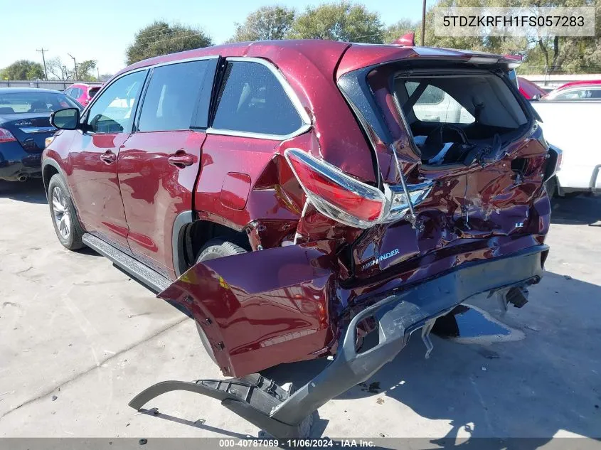 2015 Toyota Highlander Le Plus V6 VIN: 5TDZKRFH1FS057283 Lot: 40787069