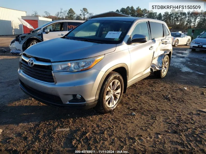 2015 Toyota Highlander Le Plus V6 VIN: 5TDBKRFH4FS150509 Lot: 40788511