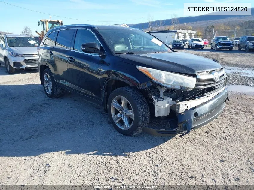 2015 Toyota Highlander Limited Platinum V6 VIN: 5TDDKRFH5FS124820 Lot: 40815356