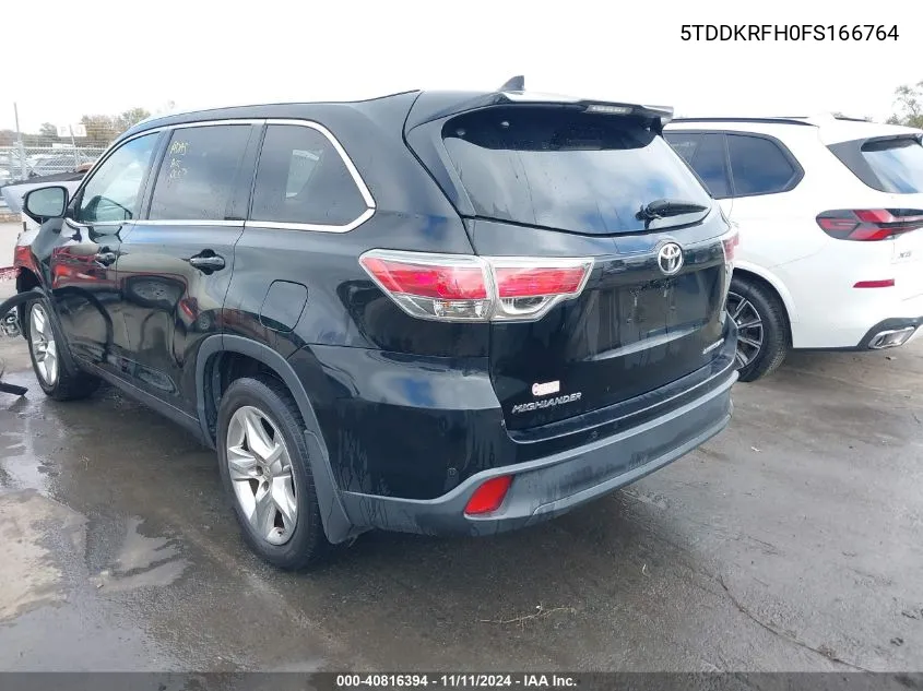 2015 Toyota Highlander Limited Platinum V6 VIN: 5TDDKRFH0FS166764 Lot: 40816394