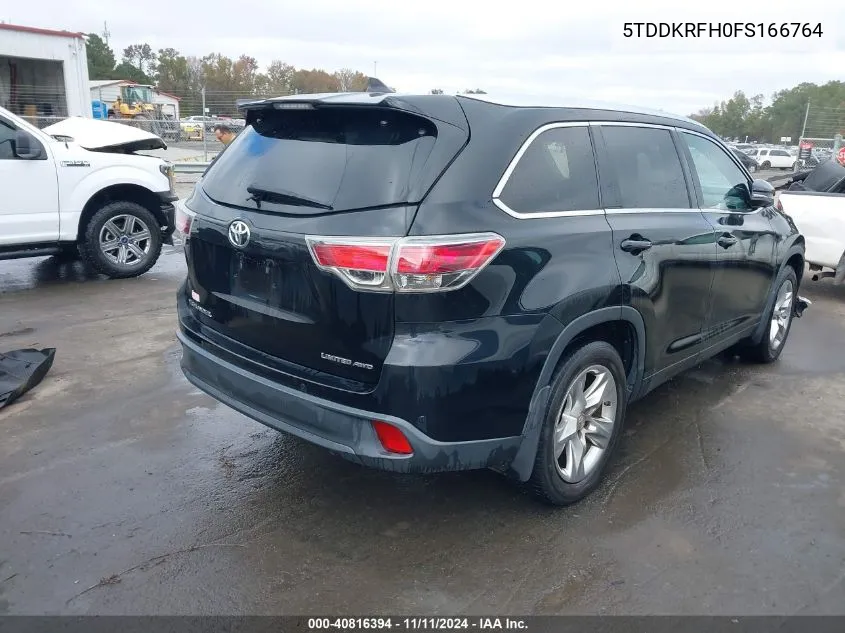 2015 Toyota Highlander Limited Platinum V6 VIN: 5TDDKRFH0FS166764 Lot: 40816394