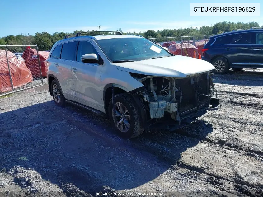 2015 Toyota Highlander Xle V6 VIN: 5TDJKRFH8FS196629 Lot: 40917627