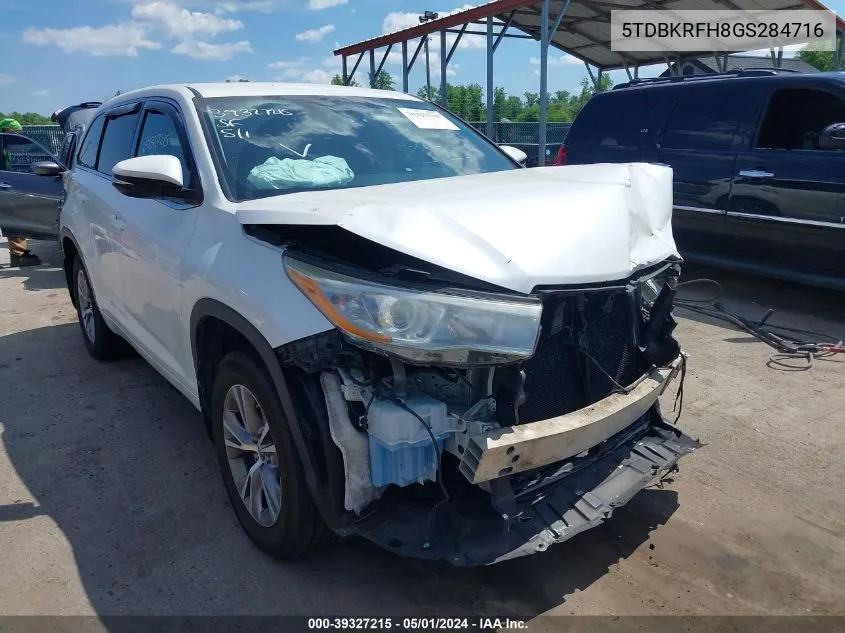 5TDBKRFH8GS284716 2016 Toyota Highlander Le Plus V6