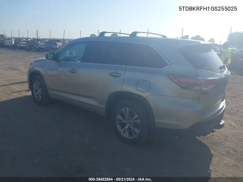 5TDBKRFH1GS255025 2016 Toyota Highlander Le Plus V6