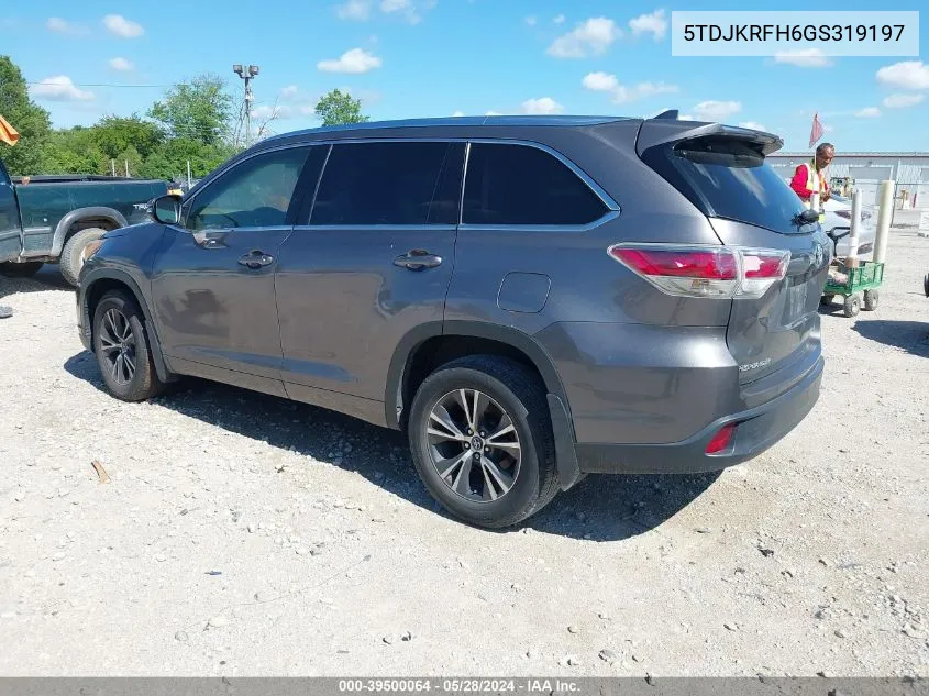 5TDJKRFH6GS319197 2016 Toyota Highlander Xle V6