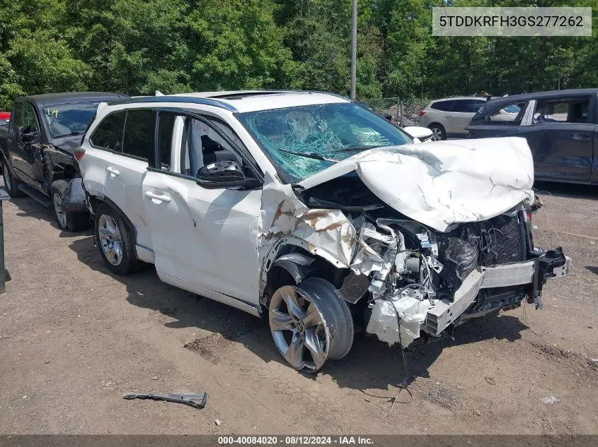 5TDDKRFH3GS277262 2016 Toyota Highlander Limited V6