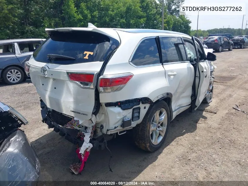 5TDDKRFH3GS277262 2016 Toyota Highlander Limited V6