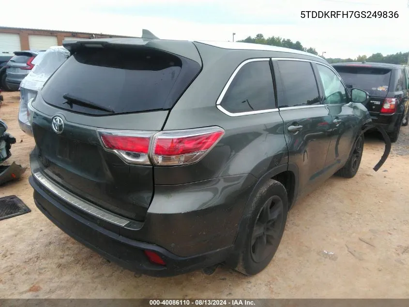 5TDDKRFH7GS249836 2016 Toyota Highlander Limited/Ltd Platinum