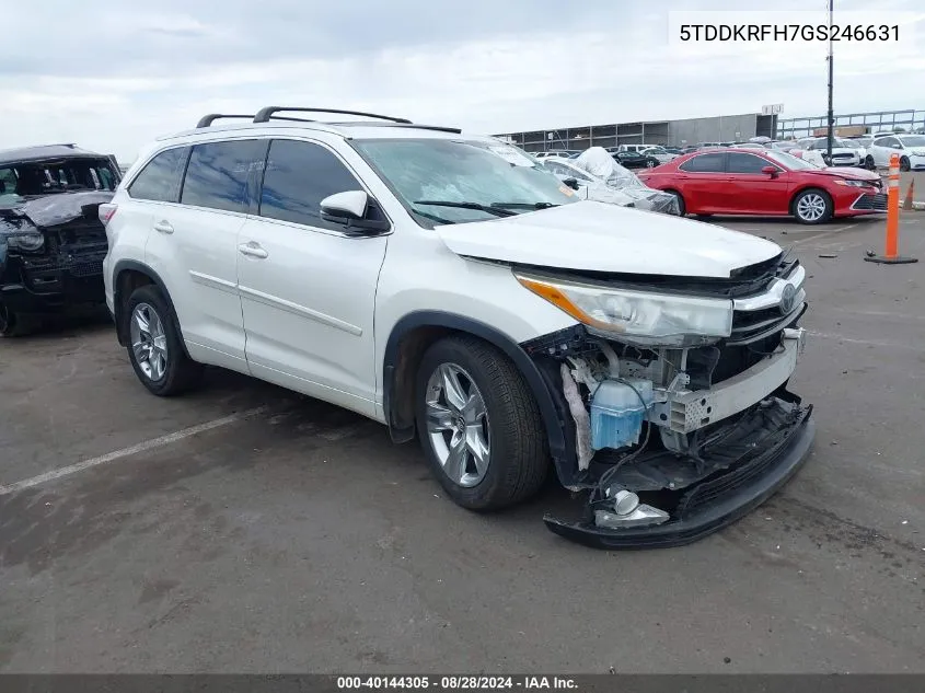 5TDDKRFH7GS246631 2016 Toyota Highlander Limited Platinum V6