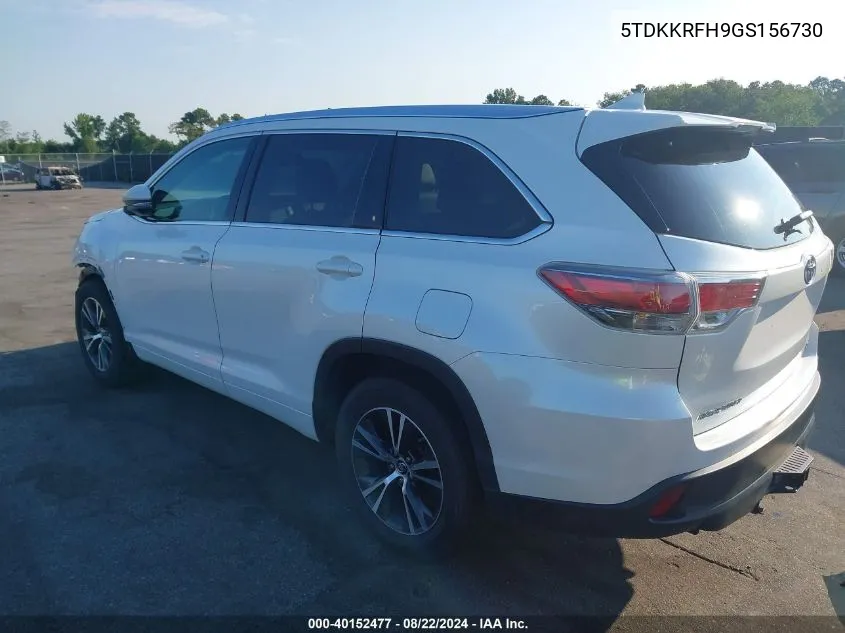 2016 Toyota Highlander Xle V6 VIN: 5TDKKRFH9GS156730 Lot: 40152477