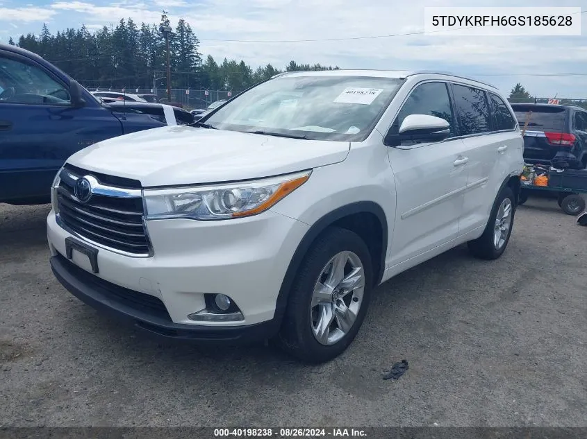 2016 Toyota Highlander Limited Platinum V6 VIN: 5TDYKRFH6GS185628 Lot: 40198238