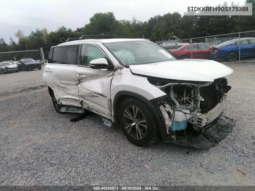 2016 Toyota Highlander Xle V6 VIN: 5TDKKRFH9GS175388 Lot: 40230573