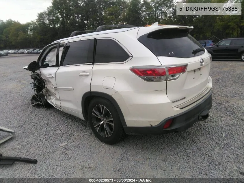 2016 Toyota Highlander Xle V6 VIN: 5TDKKRFH9GS175388 Lot: 40230573