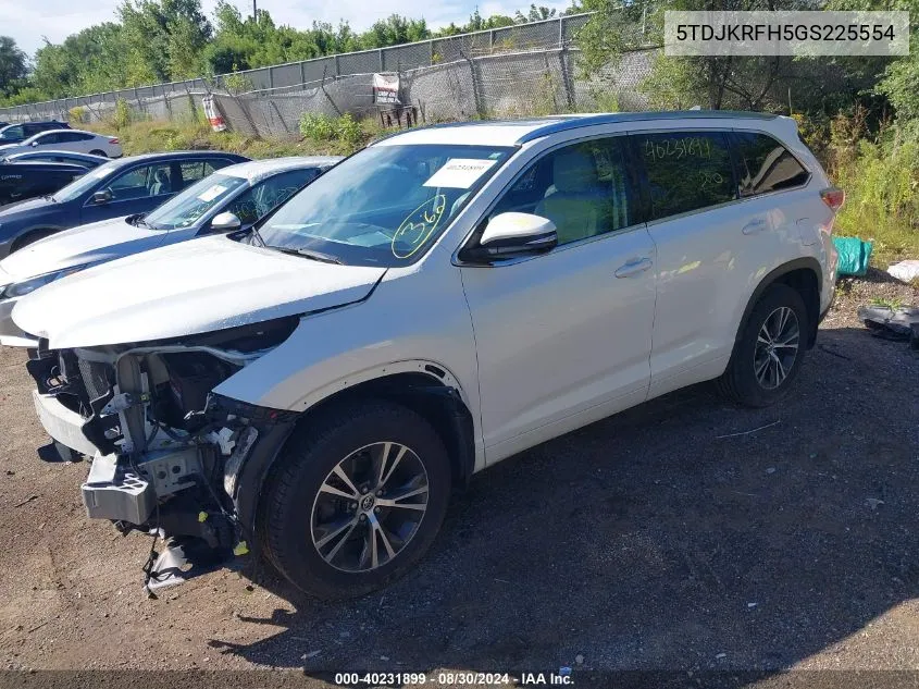 2016 Toyota Highlander Xle V6 VIN: 5TDJKRFH5GS225554 Lot: 40231899