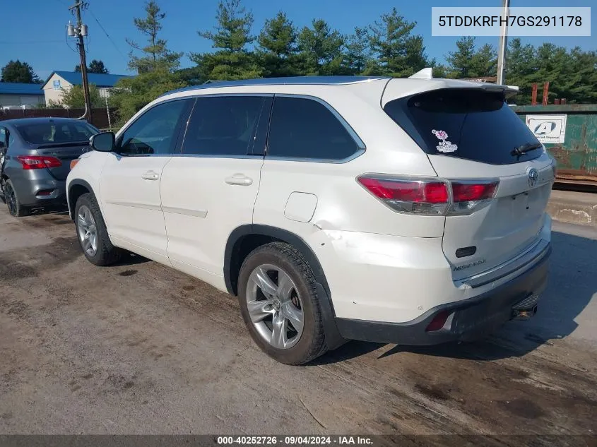 5TDDKRFH7GS291178 2016 Toyota Highlander Limited/Ltd Platinum