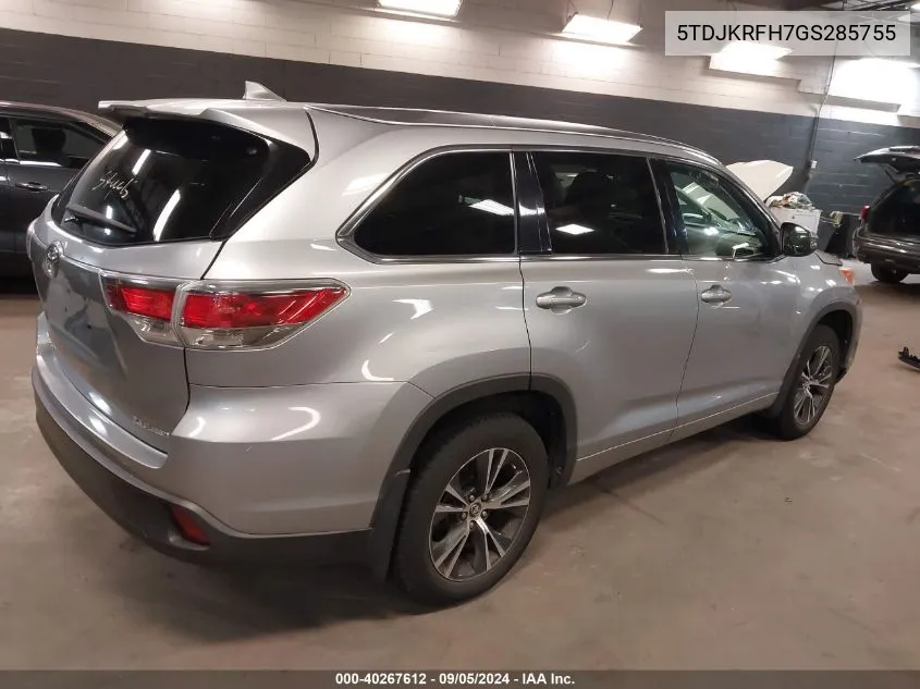 5TDJKRFH7GS285755 2016 Toyota Highlander Xle