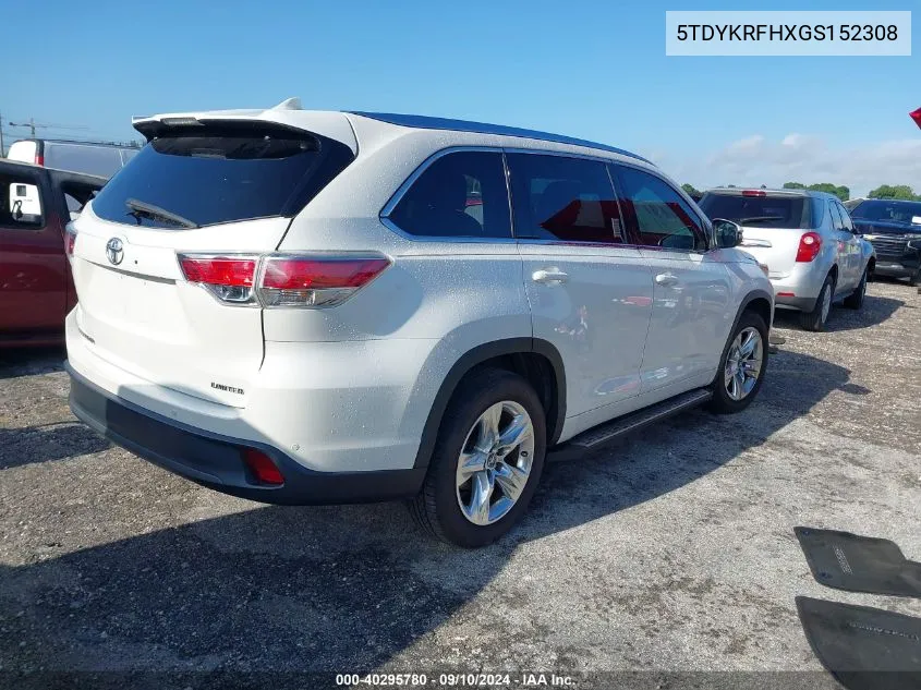 2016 Toyota Highlander Limited/Ltd Platinum VIN: 5TDYKRFHXGS152308 Lot: 40295780