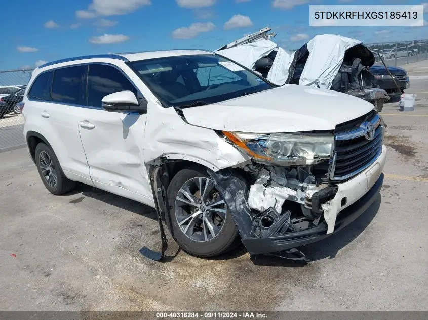 2016 Toyota Highlander Xle VIN: 5TDKKRFHXGS185413 Lot: 40316284