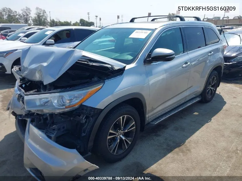 2016 Toyota Highlander Xle VIN: 5TDKKRFH5GS160709 Lot: 40339788